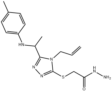 2-[(4-allyl-5-{1-[(4-methylphenyl)amino]ethyl}-4H-1,2,4-triazol-3-yl)thio]acetohydrazide Struktur