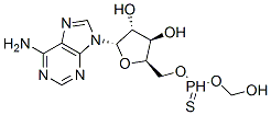 (2S,3R,4R,5R)-2-(6-aminopurin-9-yl)-5-[(hydroxy-methoxy-phosphinothioy l)oxymethyl]oxolane-3,4-diol Struktur