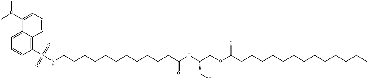 2-(12-N-dansylaminododecanoyl)-1-myristoylglycerol Struktur