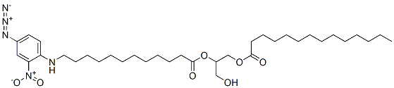 2-(12-(N-(4-azido-2-nitrophenyl))aminododecanoyl)-1-myristoylglycerol Struktur