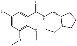 (-)-(S)-5-BROMO-2,3-DIMETHOXY-N-[(1-ETHYL-2-PYRROLIDINYL)METHYL]-BENZAMIDE Struktur