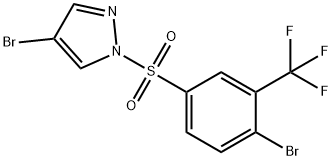 4-Bromo-1-(4-bromo-3-(trifluoromethyl)phenylsulfonyl)-1H-pyrazole Struktur