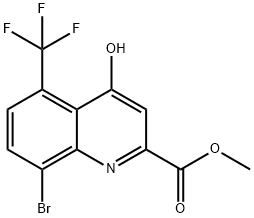 METHYL 8-BROMO-4-HYDROXY-5-(TRIFLUOROMETHYL)QUINOLINE-2-CARBOXYLATE Struktur