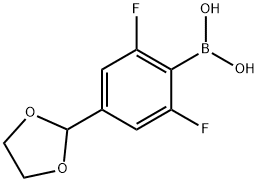 4-(1,3-Dioxolan-2-yl)-2,6-difluorophenylboronic acid Struktur