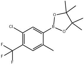 2-(5-Chloro-2-methyl-4-(trifluoromethyl)phenyl)-4,4,5,5-tetramethyl-1,3,2-dioxaborolane Struktur