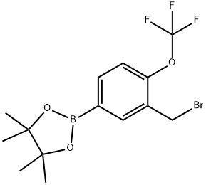 (3-(BROMOMETHYL)-4-(TRIFLUOROMETHOXY)PHENYL)BORONIC ACID, PINACOL ESTER Struktur