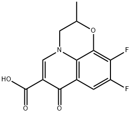 9,10-Difluoro-2,3-dihydro-2-methyl-7-oxo-7H-pyrido[1,2,3-de]-1,4-benzoxazine-6-carboxylic acid Struktur