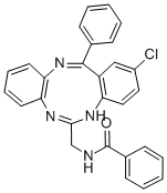 BENZAMIDE, N-((2-CHLORO-13-PHENYL-5H-DIBENZO(d,h)(1,3,6)TRIAZONIN-6-YL )METHYL)- Struktur