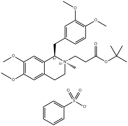 (1R,2R)-1-[(3,4-Dimethoxyphenyl)methyl]-2-[3-(tert-butoxy)-3-oxopropyl]-1,2,3,4-tetrahydro-6,7-dimethoxy-2-methylisoquinolinium  benzenesulfonate