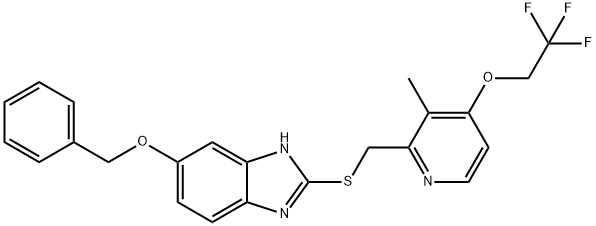 2-[[[3-Methyl-4-(2,2,2-trifluoroethoxy)-2-pyridyl]methyl]thio]-5-benzyloxy-1H-benzimidazole Struktur