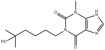 1-(5-hydroxy-5-methylhexyl)-3-methylxanthine Struktur