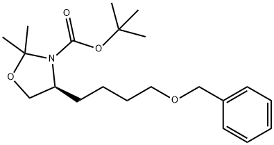 (R)-tert-butyl 4-(4-(benzyloxy)butyl)-2,2-diMethyloxazolidine-3-carboxylate Struktur