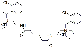 (2-chlorophenyl)methyl-[2-[5-[2-[(2-chlorophenyl)methyl-diethyl-ammonio]ethylcarbamoyl]pentanoylamino]ethyl]-diethyl-azanium dichloride Struktur