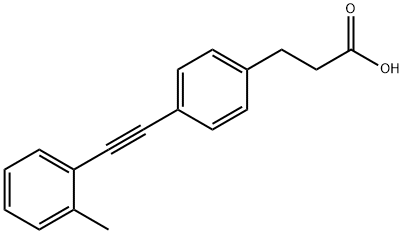 4-[2-(2-methylphenyl)ethynyl]-benzenepropanoicacid Struktur