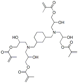 1,3-Bis[bis[2-hydroxy-3-(methacryloyloxy)propyl]aminomethyl]cyclohexane Struktur