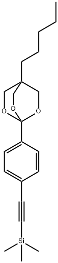 ((4-(4-Pentyl-2,6,7-trioxabicyclo(2.2.2)oct-1-yl)phenyl)ethynyl)trimet hylsilane Struktur