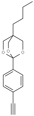 2,6,7-Trioxabicyclo(2.2.2)octane, 4-butyl-1-(4-ethynylphenyl)- Struktur