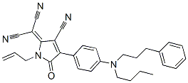 2-[1-Allyl-4-[4-[N-butyl-N-(3-phenylpropyl)amino]phenyl]-3-cyano-1,5-dihydro-5-oxo-2H-pyrrol-2-ylidene]malononitrile Struktur