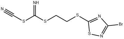 [(3-BROMO-1,2,4-THIADIAZOL-5-YLTHIO)METHYL] METHYLCYANOCARBONIMIDODITHIOATE Struktur