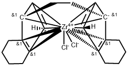 RAC-ETHYLENEBIS(4,5,6,7-TETRAHYDRO-1-INDENYL)ZIRCONIUM DICHLORIDE Struktur