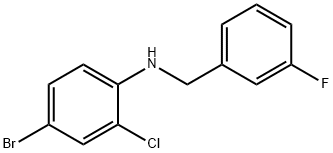 4-BroMo-2-chloro-N-(3-fluorobenzyl)aniline, 97% Struktur