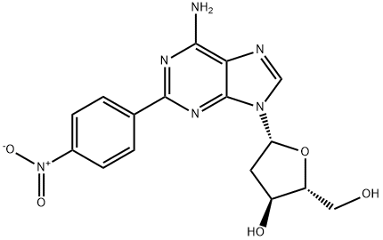 (2R,5R)-5-(6-aminopurin-9-yl)-2-(hydroxymethyl)-4-(4-nitrophenyl)oxola n-3-ol Struktur