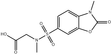 {methyl[(3-methyl-2-oxo-2,3-dihydro-1,3-benzoxazol-6-yl)sulfonyl]amino}acetic acid Struktur