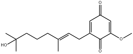 2-[(E)-7-Hydroxy-3,7-dimethyl-2-octenyl]-6-methoxy-2,5-cyclohexadiene-1,4-dione Struktur