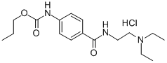 Propyl p-((2-(diethylamino)ethyl)carbamoyl)carbanilate hydrochloride Struktur