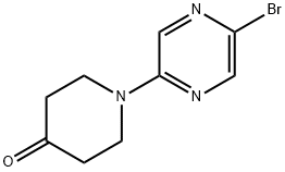 1-(5-broMopyrazin-2-yl)piperidin-4-one Struktur