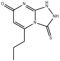 3-Mercapto-5-propyl[1,2,4]triazolo[4,3-{a}]pyrimidin-7(8{H})-one Struktur