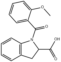 1-(2-methoxybenzoyl)-2,3-dihydro-1H-indole-2-carboxylic
acid Struktur