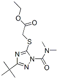 1-(N,N-dimethylcarbamoyl)-3-tert-butyl-5-carbethoxymethylthio-1H-1,2,4-triazole Struktur