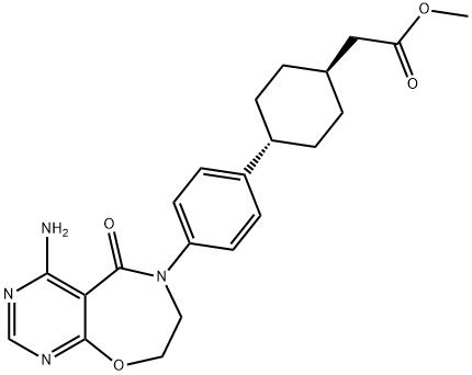 Methyl 2-((1r,4r)-4-(4-(4-chloro-5-oxo-7,8-dihydropyriMido[5,4-f][1,4]oxazepin-6(5H)-yl)phenyl)cyclohexyl)acetate Struktur