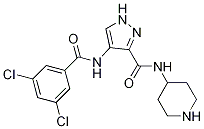 4-(3,5-DichlorobenzaMido)-N-(piperidin-4-yl)-1H-pyrazole-3-carboxaMide Struktur