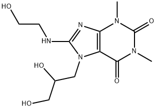 7-(2,3-dihydroxypropyl)-8-(2-hydroxyethylamino)-1,3-dimethyl-purine-2, 6-dione Struktur