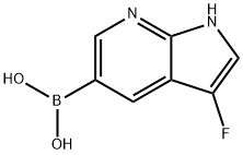 Boronic acid, B-(3-fluoro-1H-pyrrolo[2,3-b]pyridin-5-yl)- Struktur