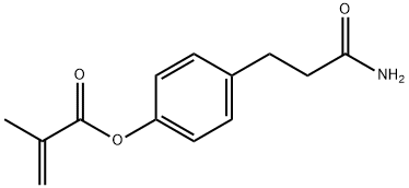 2-Methylpropenoic acid 4-(3-amino-3-oxopropyl)phenyl ester Struktur