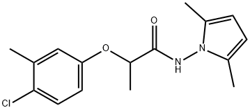 2-(4-chloro-3-methyl-phenoxy)-N-(2,5-dimethylpyrrol-1-yl)propanamide Struktur