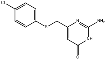 2-amino-6-{[(4-chlorophenyl)thio]methyl}pyrimidin-4-ol Struktur