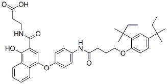 beta-Alanine,  N-[[4-[4-[[4-[2,4-bis(1,1-dimethylpropyl)phenoxy]-1-oxobutyl] amino]phenoxy]-1-hydroxy-2-naphthalenyl]carbonyl] Struktur