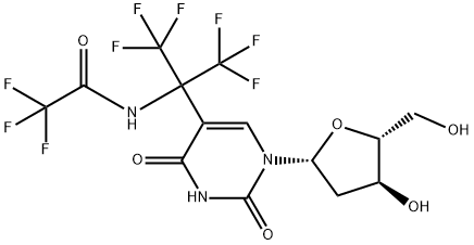 5-(2-trifluoroacetylaminohexafluoroprop-2-yl)-2'-deoxyuridine Struktur