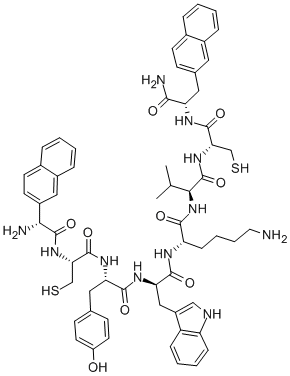 H-D-2-NAL-CYS-TYR-D-TRP-LYS-VAL-CYS-2-NAL-NH2 Structure