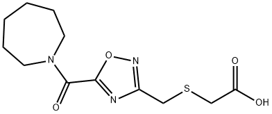 ({[5-(azepan-1-ylcarbonyl)-1,2,4-oxadiazol-3-yl]methyl}thio)acetic acid Struktur