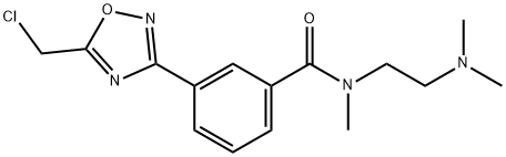 3-[5-(chloromethyl)-1,2,4-oxadiazol-3-yl]-N-[2-(dimethylamino)ethyl]-N-methylbenzamide hydrochloride Struktur