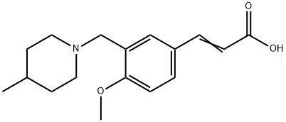 (2E)-3-{4-methoxy-3-[(4-methylpiperidin-1-yl)methyl]phenyl}acrylic acid Struktur