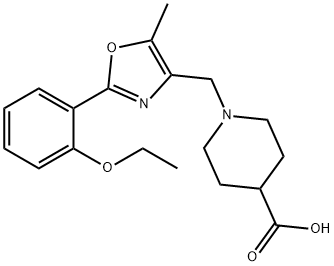 1-{[2-(2-ethoxyphenyl)-5-methyl-1,3-oxazol-4-yl]methyl}piperidine-4-carboxylic acid Struktur