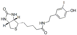 N-[2-(4-hydroxy-3-iodo-phenyl)ethyl]-5-[(1S,2S,5R)-7-oxo-3-thia-6,8-di azabicyclo[3.3.0]oct-2-yl]pentanamide Struktur