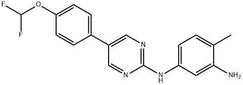 N1-(5-(4-(difluoromethoxy)phenyl)pyrimidin-2-yl)-4-methylbenzene-1,3-diamine Struktur