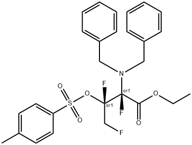 (2S,3S)-Ethyl 2-(dibenzylaMino)-4,4,4-trifluoro-3-(tosyloxy) butanoate Struktur